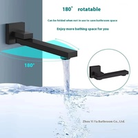 Système de douche de luxe noir avec mitigeur chaud/froid encastré à poignée unique et pommeau de douche de plafond effet pluie