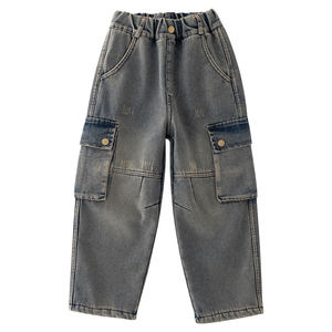 YYO Offre Spéciale OEM décontracté enfants taille élastique jambe droite Denim Jeans poches 4-16 ans Design <span class=keywords><strong>garçon</strong></span> thermique <span class=keywords><strong>doublé</strong></span> <span class=keywords><strong>polaire</strong></span> - Product Image 2