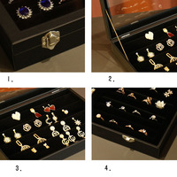 LESON PU Lederarmband Halskette 100 Ring Schmuck-Organisator-Schachtel Auslage Geschenkboxen Schmuck-Aufbewahrungsbox