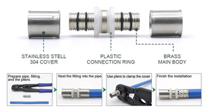 20-63 Mét Brass pex Báo Chí Phụ kiện cho khí nước cung cấp IFAN DIN Đỏ xanh trắng vàng pex phụ kiện đường ống pn25 FM Ổ cắm tee khuỷu tay - Product Image 4