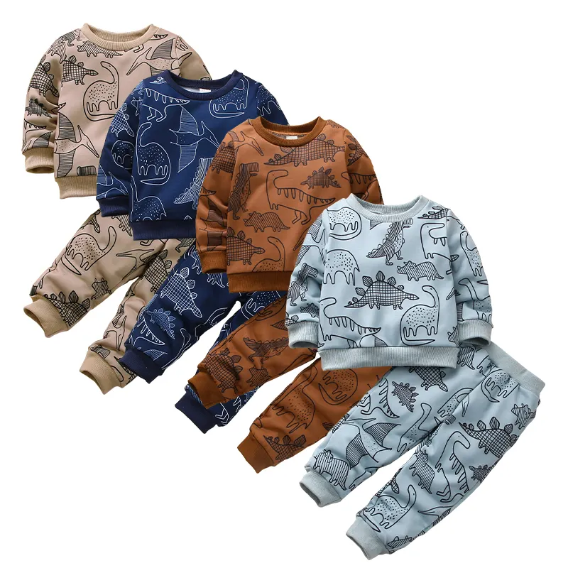 Baby sweatshirt jogger set organic baby boys clothing sets cotton wholesale infant jogger set eco customize baby sweat suit