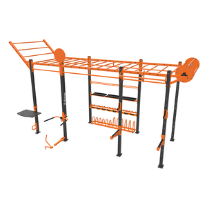 Equipo de Gimnasio 2 en 1: Plataforma de Entrenamiento <span class=keywords><strong>CrossFit</strong></span>, <span class=keywords><strong>Trineo</strong></span> de Empuje y Arrastre, Pared de Bolas, Rack Funcional Dual, Ahorro de Espacio - Product Image 2
