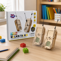 Produsen Perlengkapan Pembelajaran ODM/OEM BIG BAND SCIENCE, Perlengkapan Eksperimen Komunikasi STEM, Walkie Talkie Kayu untuk Sekolah