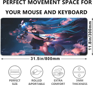 <span class=keywords><strong>Anime</strong></span> y temática de juegos Cute Girl Tamaño grande 800*300mm Gaming Mouse Pad Alta definición Impreso para jugadores o regalos - Product Image 2