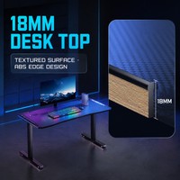 Bureau de jeu et d'apprentissage AOR Internet Cafe, silencieux, électrique, en métal, avec surface en bois, pour e-sport, avec effets RGB multiples, ergonomique
