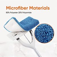 Superio Miracle Serpillière plate avec manche télescopique auto-essorant Eponge bleue pour carrelage en bois dur, sol stratifié, nettoyage des murs