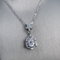 Collier pendentif en moissanite taille poire 0,8 carat 5x7mm, chaîne en argent sterling 925 plaqué rhodium, certifié GRA, bijoux vintage