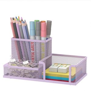 <b>Multi</b> Functional 3 Divided <b>Table</b> Holder <b>Table</b> Office Metal Mesh Desk Organizer 3 Compartments Desktop Accessories - Product Image 4