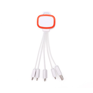 Sáng Tạo Đầy Màu Sắc Ánh Sáng LED Nhanh Chóng Sạc Cáp Tất Cả Trong Một <span class=keywords><strong>Microusb</strong></span> Cáp Với Logo Đa-Chức Năng USB Cáp Keychain - Product Image 3