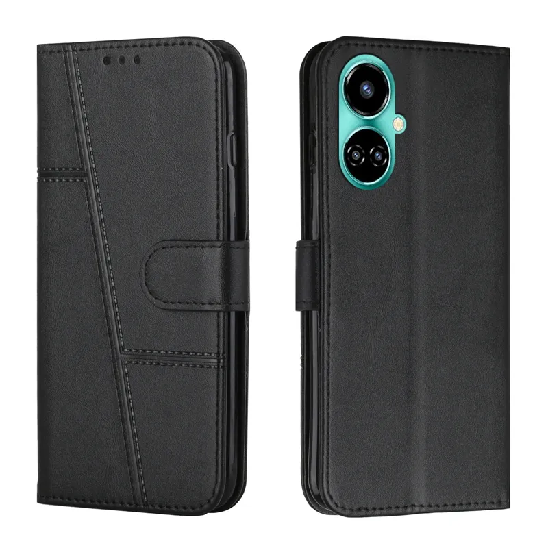 Luxury Business PU Leather Card Slot Wallet Flip Stand Holder Phone Case For Tecno Camon 19 Hot 12 Play Pova 3