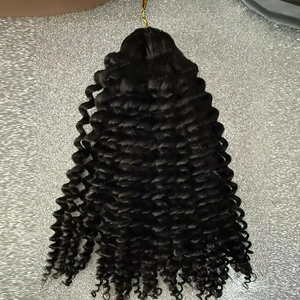 Nuove Extension di Capelli Umani Ricci Profondi con Anelli a Uncinetto, Allineamento della Cuticola, Capelli Brasiliani per Trecce - Product Image 4