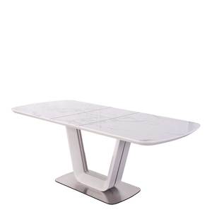 Tavolo <span class=keywords><strong>da</strong></span> Pranzo Premium Allungabile con Piano in Ceramica e Base in Metallo a Forma di U - Product Image 1