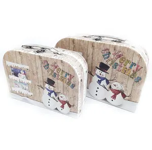 Custom design nested set of 2pcs keepsake box storage paper gift box cardboard packaging suitcase box
