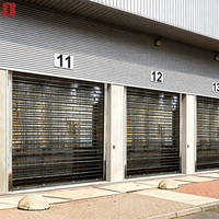 Porte à enroulement transparente noire Bolang avec télécommande, serrure intelligente et capteur infrarouge pour centre commercial, magasin, devanture de bâtiment