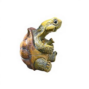 Figurine en résine de tortue de pêche en corde, mignonne et réaliste, sculpture animale, ornement pour décoration extérieure, maison et jardin, vente en gros - Product Image 4