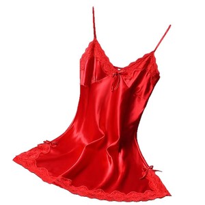Camisón Sexy de Satén Suave para Mujer, Lencería de Encaje, Ropa de Dormir de Color Sólido, Vestidos Cortos Envolventes para Mujer - Product Image 3