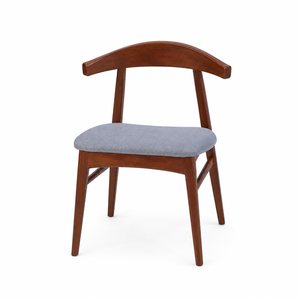 Chaise de salle à manger en bois de style mid-century modern avec assise en tissu rembourré pour la maison et les restaurants, chaise durable et confortable - Product Image 5
