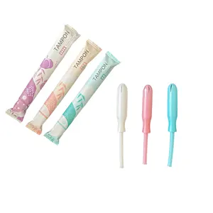 Hotselling Tampon organik nyaman sutra sentuh kebersihan feminin dikemas Mini Tampon dengan aplikator untuk wanita