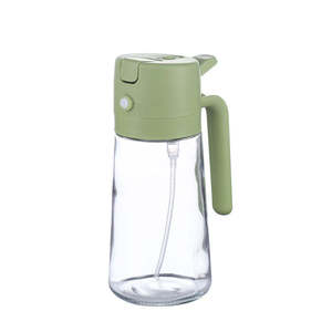 Bottiglia per Olio in Vetro Due-in-Uno con Apertura e Chiusura Automatica, Spray a Pressione per Cucina, Forno, Conservazione di Olio Commestibile e Olio d'Oliva - Product Image 1
