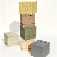 Boîte cadeau en papier recyclable avec logo personnalisé, écologique, parfumée, avec doublure en éponge rigide, petit MOQ, emballage pour pot de bougie