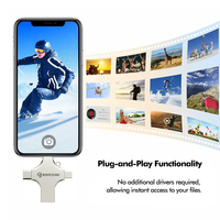 128GB Metal U Disk OTG Tipe C USB 4 in 1 Flashdisk Pendrive untuk Ponsel