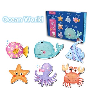 Nhà Máy Nguồn Cung Cấp Sáng Tạo Chơi Sinh Vật Đại Dương Chunky Câu Đố Cho Trẻ Mới Biết Đi 6 Trong 1 Mảnh Jumbo Câu Đố Đặt Tự Làm Đồ Chơi Cho Trẻ Em - Product Image 3