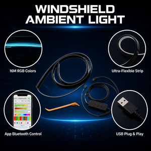 Lampu Strip LED RGB Trontech untuk Kaca Depan Mobil, Lampu Atmosfer Dashboard, Kontrol via Aplikasi, Lampu Neon Dekoratif Interior - Product Image 2