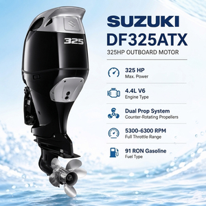 Moteur hors-bord marin Suzuki 325 CV DF325ATX 4 temps V6 à poussoir élevé, arbre long, pour bateaux de pêche et navires de <span class=keywords><strong>patrouille</strong></span> - Product Image 1