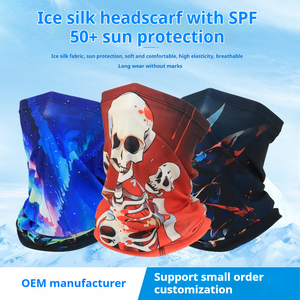 Masker Wajah tanpa jahitan motif tengkorak, pendingin musim panas cepat kering perlindungan UV UPF 50 Ice Silk bersepeda Bandana untuk pria - Product Image 5