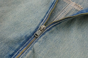 Veste en jean pour femme, style nouveau, col montant, <span class=keywords><strong>fermeture</strong></span> éclair, coupe courte, bleu, veste de moto, retour à l'école, 2026 - Product Image 5