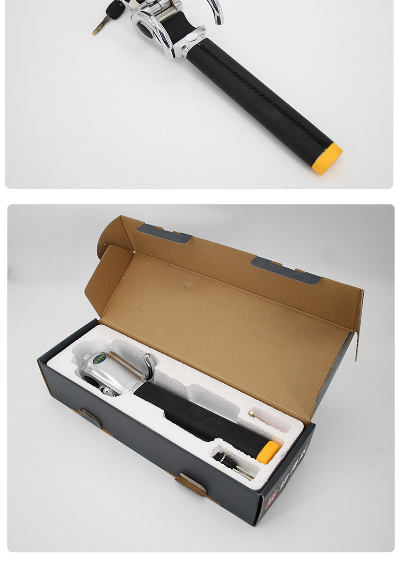 Tacticraft Anti Theft Heavy Duty Top Hook Metal Car Steering Wheel Lock - Portable Handy Tool with 3