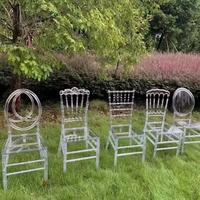 Vente en gros de chaises transparentes Napoléon pour hôtel, chaises Napoléon en cristal Tifanny Chivari, chaises en plastique pour événements et banquets