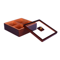 Plateau à fruits secs en bois massif personnalisé de luxe, boîte à bonbons et à noix avec couvercle en verre, poignée en cuivre, boîte de rangement en bois pour fruits secs