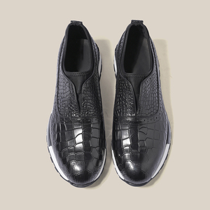 Chaussures décontractées pour hommes de conception italienne de luxe, respirantes, en cuir de vache véritable, baskets habillées - Product Image 4