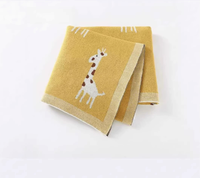 Housse de couette bébé en jacquard tricoté motif girafe de dessin animé, nouvelle collection, très populaire, pour poussette et lit
