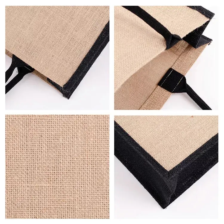Wholesale Prom Customized Eco friendly Organic Big Capacity Degradable Reusable Jute Shopping Bag