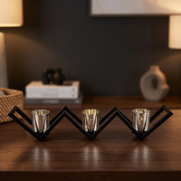Ensembles de bougeoirs en laiton en métal en forme de V lanternes et ensemble de bougeoirs pour décor de table de dîner de mariage