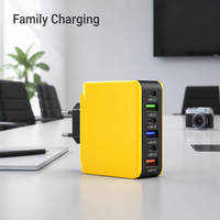 Chargeur multi-ports 65W 3PD 3USB, adaptateur d'alimentation rapide, prise EU US UK pour téléphone portable, charge 6 ports, vente en gros