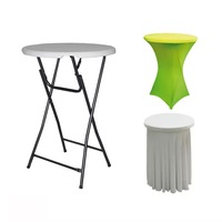 Table de bar à cocktails pliable de style extérieur pour le commerce transfrontalier, ensemble de table de banquet ronde pour l'extérieur