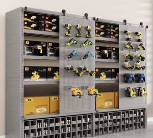 Kimham Hot Wheels Double-Sided 5-<b>Shelf</b> Metallic Iron Epoxy Powder Coated Heavy Duty Supermarket Display Rack Quick Installation - Product Image 5