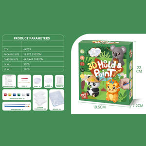 Yüksek kalite komik Diy alçı boyama 3D karikatür hayvan alçı kalıpları çocuk eğitim çizim oyunları - Product Image 6