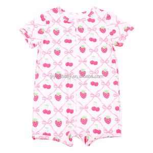 Yenidoğan için özel baskılı bambu tulum ODM Zipper m fermuar Romper bebek bebek Bodysuit - Product Image 2