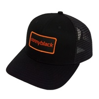 Gorra Trucker Estructurada de 6 Paneles de Alta Calidad, con Logotipo de Parche Tejido Personalizado, Visera Plana, Malla de Algodón y Cierre Ajustable