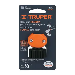Truper 1/2 'femmina connettore ABS per tubo da giardino connessione rapida irrigazione PVC & plastica acqua giardino connettori rapidi - Product Image 2