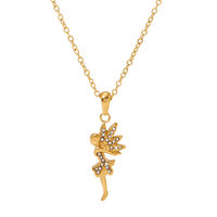 Collier FashionWoman Ailes de Fée Danseuse, Luxe Exquis, Plaqué Argent, Sertissage Clos, Acier Inoxydable