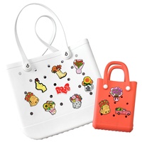 Tas Ember PVC Hiasan Dekoratif Motif Bunga Hari Valentine Gesper Bentuk-I Tas Pantai Aksesoris DIY Penjualan Langsung Pabrik
