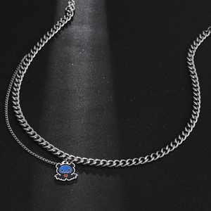 Collar de Diablo en Oferta, Regalo de Halloween, Esmalte Negro y Azul, Personalizado, Collar con Colgante de Acero Inoxidable para Hombre y Mujer - Product Image 5