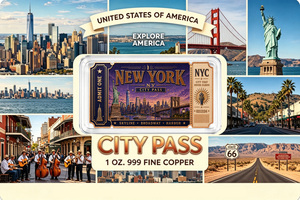 Bestes Souvenir USA Touristen-Kupferbarren-Stempel Stadtsiegel Kupferkunst-Abzeichen .999 Kupfer 1oz 999 Reinkupferbarren mit Verpackung - Product Image 2