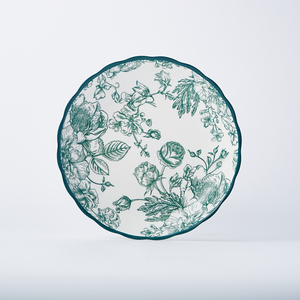 طقم أحمر وزهور منقوش ، يشمل أطباق عشاء وأوعية سلطة - Product Image 2