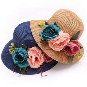 BESTELLA Foldable Women's Protection <b>Straw</b> <b>Hat</b> With Beautiful Flowers Spring <b>Summer</b> Beach Sunshade Casual Travel Holidays Beach - Product Image 2